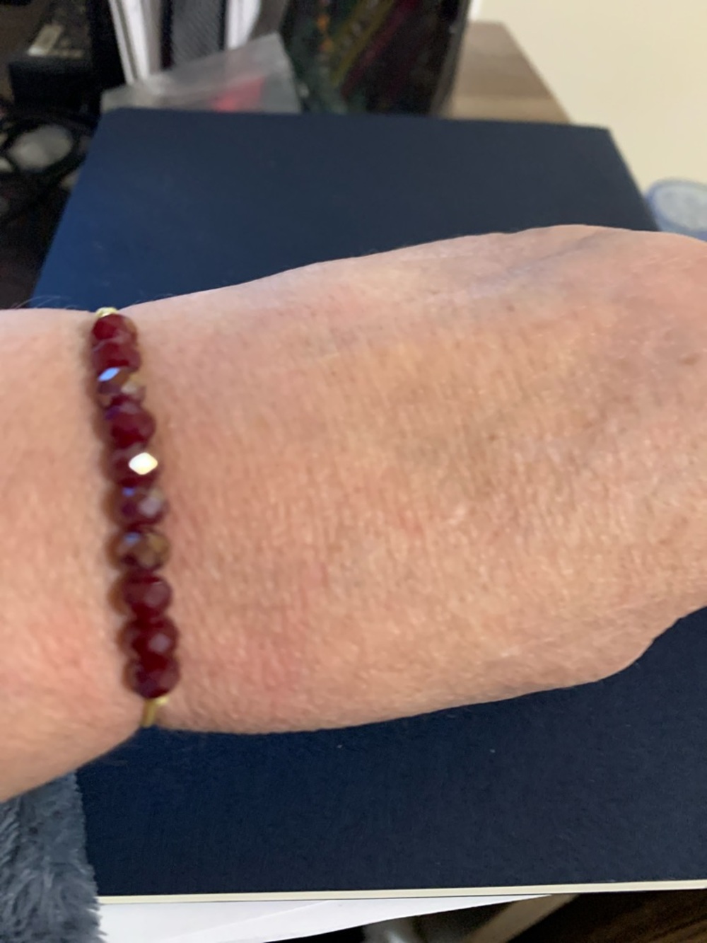 Red Faceted Bead Bracelet - Women's Jewelry